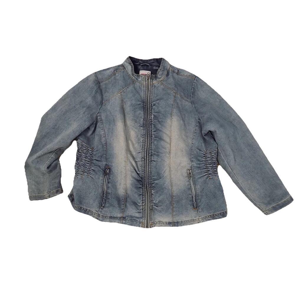 Vintage Bongo Plus denim jacket jean jacket Y2K zip front size 2X